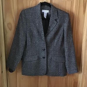 Sag Harbor classic black and white tweed jacket size 10p.
